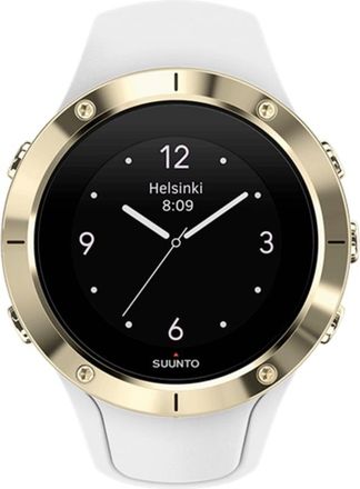 Suunto Spartan Trainer Gold Tone Bezel White Strap Mens Watch SS023426000