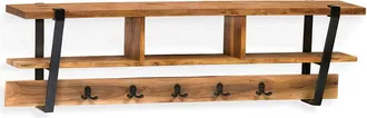 Alaterre Ryegate Solid Wood With Metal Coat Hooks With Storage