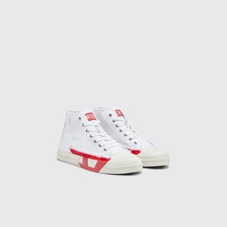 Diesel S-D-Verse-Dirty-effect high-top canvas sneakers - Sneakers - Man - Multicolor