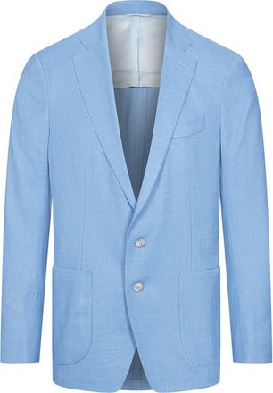 Emanuel Berg Light Blue Slub Wool & Silk Blend Sport Coat in Medium Blue at Nordstrom, Size 38 Us