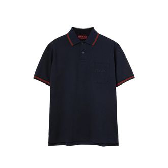 Gucci Web-stripe Logo-embroidered Polo Shirt