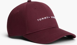 Tommy Hilfiger Mens Embroidered Tommy Logo Baseball Cap - Burgundy