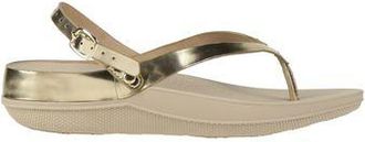 FitFlop Gold Slingback Thong Sandals for Women in Metallic Leather