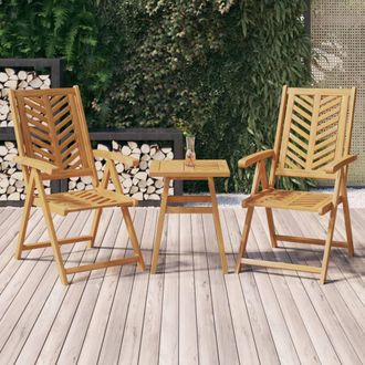 vidaXL Vidaxl - Sillas De Jard&iacute;n Reclinables 2 Uds Madera Maciza Acacia