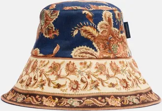 Zimmermann Sombrero de pescador reversible de lino estampado