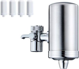 OEM Filtro De Agua Para Grifo De Acero Inoxidable, Filtraci&oacute;n De Agua Del Grifo Con 4 Filtros Incluidos, Dos Formas De Drenaje, Reduce El Cloro Y Los Meta