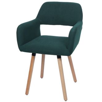 Hhg Silla De Comedor Hhg 878 Ii, Silla Silla De Cocina Silla Tapizada, Madera Tejido/cord&oacute;n Textil (400g/m&sup2;) Mvg, Verde