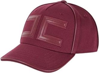 Elisabetta Franchi Accessoires, Dames, Rood, M, Katoen, Gabardine Baseball Cap met Logo