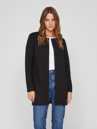 Vila Longblazer VILA VINAJA NEW LONG JACKET - NOOS, Damen, Gr. S (36), schwarz, Jersey, Obermaterial: 65% Polyester, 35% Baumwolle, unifarben, regular fit 