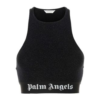 Palm Angels Dames, Tops, Zwart, Maat: XS Viscose