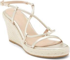 Stuart Weitzman Nilla Espadrille Platform Wedge Sandal in Platino at Nordstrom Rack, Size 8.5