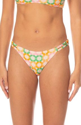 Maaji Tropical Tiles Quinn Bikini Bottoms in Open Green at Nordstrom, Size X-Small