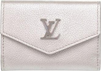 Louis Vuitton Silver Leather Wallet (Tri-Fold) (Pre-Owned)