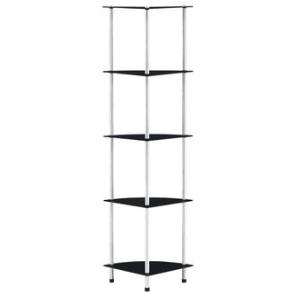 vidaXL Estanter&iacute;a 5 Niveles Cristal Templado Negro 30x30x130 Cm Vidaxl