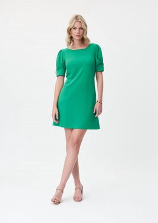 Joseph Ribkoff Puff Sleeve Dress In Foliage
