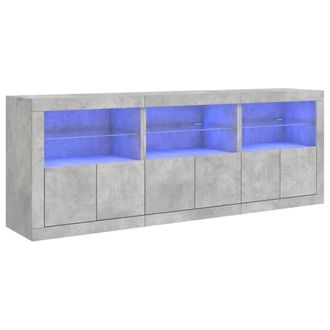 Berkfield Home Sideboard with LED Lights Concrete Grey 181.5x37x67 cm