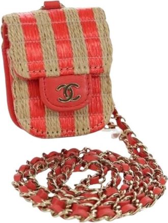 Chanel Pre-owned Vintage Mini Pouch - Dames - Vintage Mini Tas - Rood - ONE Size - Leer - Vintage