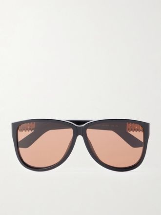 Miu Miu Eyewear Occhiali Da Sole In Acetato Con Montatura D-frame - Nero