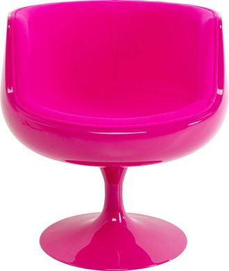 Kare Design Sill&oacute;n giratorio rosa de tela