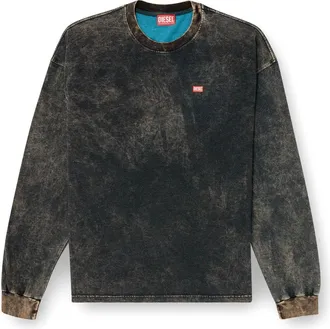 Diesel Long Sleeve T-Shirts, female, Black, L, Black Crew-neck T-shirts and Polos