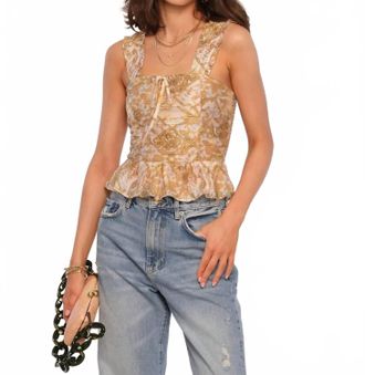 Heartloom Maella Pleated Ruffle Tank Top In Patchwork
