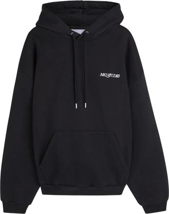Mki Miyuki Zoku script-embroidered hoodie - Black