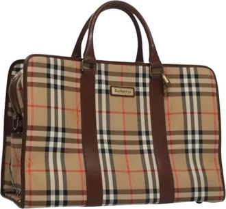 Burberry Pre-owned Boston Bag - Dames - Vintage Handtas - Beige - ONE Size - Leer - Vintage