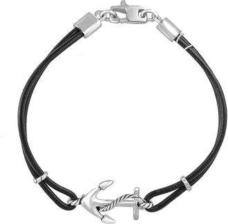 Effy Anchor Charm Leather Bracelet in Black at Nordstrom Rack