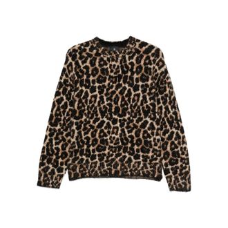 Anine Bing Leopard-print Crew-neck Sweater