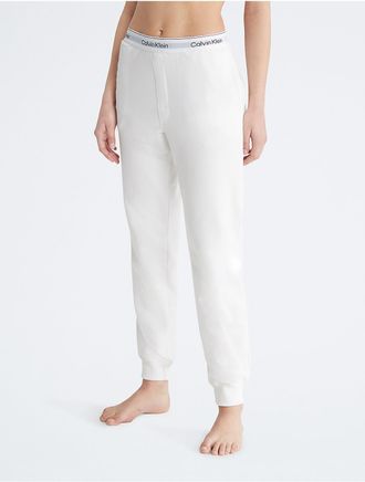 Calvin Klein Womens Icon Cotton Modal Lounge Joggers - White - XS