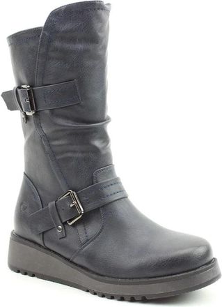 Heavenly Feet HANNAH4 Womens Mid Calf Boots Navy - Blue - Size UK 8