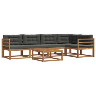 vidaXL Conjunto De Sof&aacute;s De Exterior 6 Pcs Natural Y Antracita Vidaxl