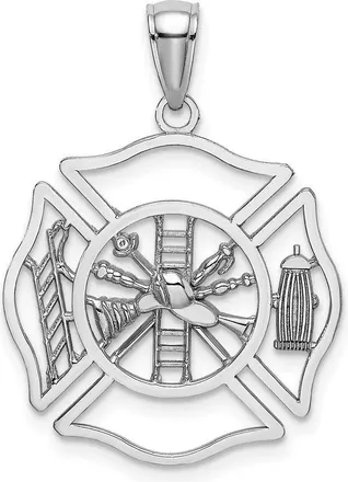 Diamond2Deal 14k Gold Fireman Shield Pendant