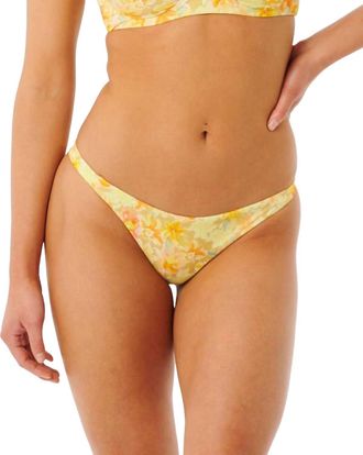 Rip Curl Summer Rain Cheeky Bikini Bottom In Yellow