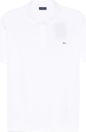 Paul & Shark Tops, Heren, Wit, XL, Witte korte mouw klassieke kraag trui