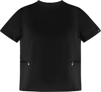 Herno Boxy Black Blouse with Drawstring Accents