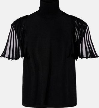 Alaia Ala&iuml;a Semi-sheer turtleneck top