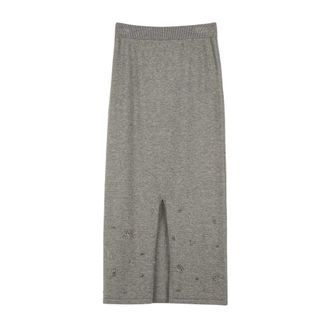 Twinset Gonna Lunga in Maglia - - Skirts - Donna - Grigio - M