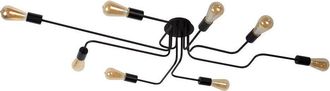 Lucide Plaf&oacute;n de 8 luces en metal negro 150cm