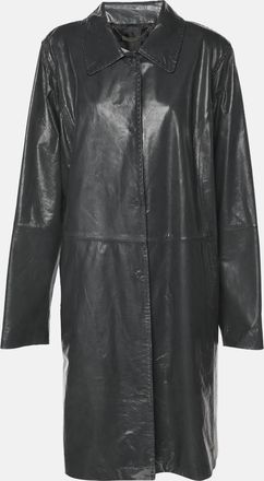 Marina Rinaldi Grey Synthetic Leather Long Jacket