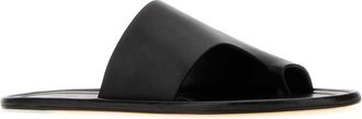 The Row Womens Malick Thong Slipper Black Leather