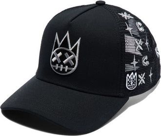 Cult of Individuality Shimuchan Logo Embroidered Trucker Hat in Black at Nordstrom