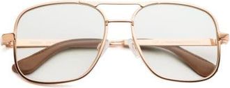 CADDIS Metamodernist Scout | Reading Glasses in Polished Rose Gold Green at Nordstrom, Size +3.00
