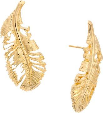 Oscar De La Renta Small Feather Earrings