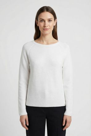 Cinque Strickpullover CINQUE CIELLA_LS, Damen, Gr. XXL (44), wei&szlig;, Strick, Obermaterial: 100% Baumwolle, unifarben, regular fit normal, Rundhals, abgesteppte