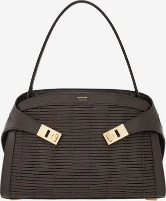 Ferragamo Hug Umh&auml;ngetasche aus weichem Leder