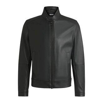 HUGO BOSS H-Mansell 3 Jas - Heren - Leren en Su&egrave;de Jassen - Zwart - 2XL - Leer - Jassen