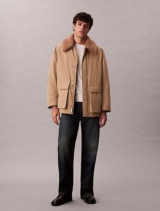 Calvin Klein Sherpa Collar Puffer Car Coat