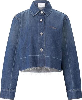 Givenchy Korte Cocoon Denim Blouse - Dames - Spijkeroverhemden - Blauw - XS - Denim - Overhemden