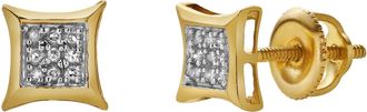 LuvMyJewelry Sabedoria 10K Yellow Gold Diamond Unisex Earrings - 0.06 Cts
